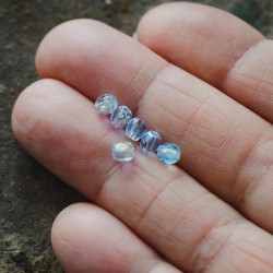 Perles facettes bleuet irisé 4mm X46 Perles verre tchèque