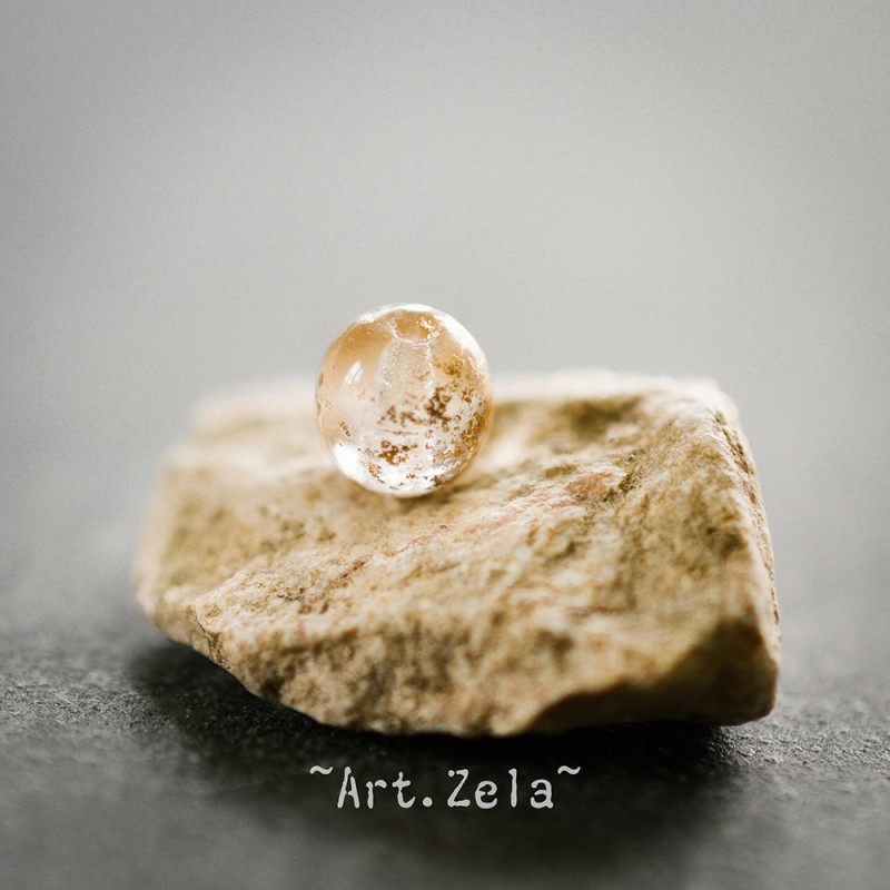 Perles rondes transparentes cristal doré 6mm X20 Perles verre tchèque