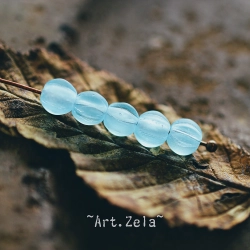 Melons bleu Pacifique 6mm X15 Perles verre tchèque mat dépoli