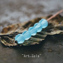 Melons bleu Pacifique 6mm X15 Perles verre tchèque mat dépoli