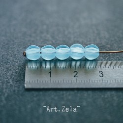 Melons bleu Pacifique 6mm X15 Perles verre tchèque mat dépoli