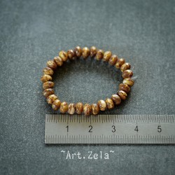 Mini rondelles Picasso ocre 5x3mm X30 Perles verre tchèque facetté