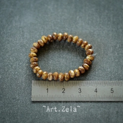 Mini rondelles Picasso ocre 5x3mm X30 Perles verre tchèque facetté