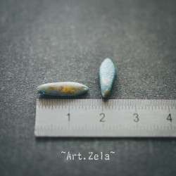 Daggers bleu terreux 16x5mm X15 Perles verre tchèque mat opaque
