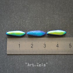 Daggers bleu violet noir AB 16x5mm X15 Perles verre tchèque texturé
